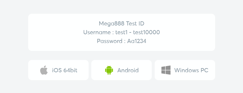 Mega888 Test Id